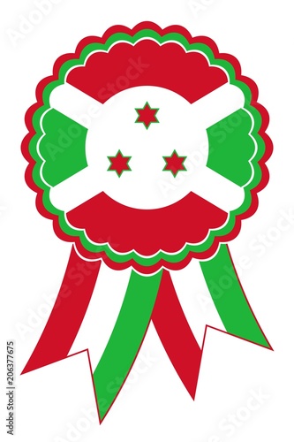 Burundi Emblem vektor in den originalen Nationalfarben Rot, Grün und weis.