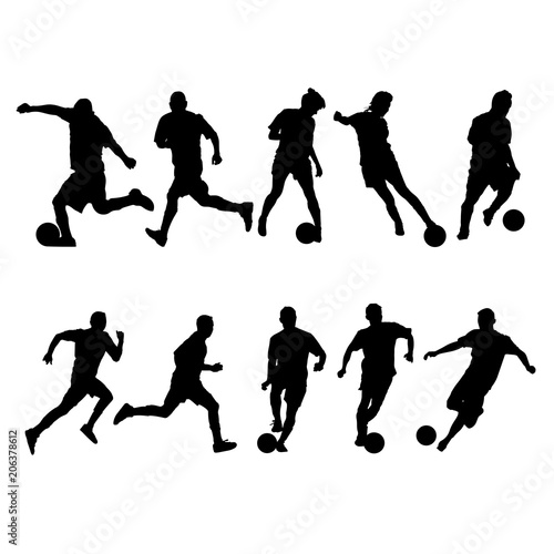 Vector Silhouettes of Soccer Players