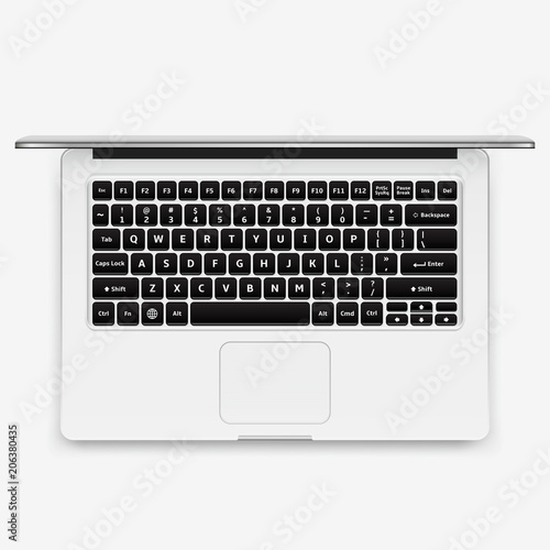 Vector laptop - top view
