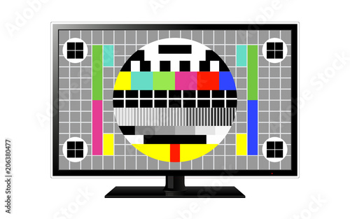 Test screen on modern LCD television