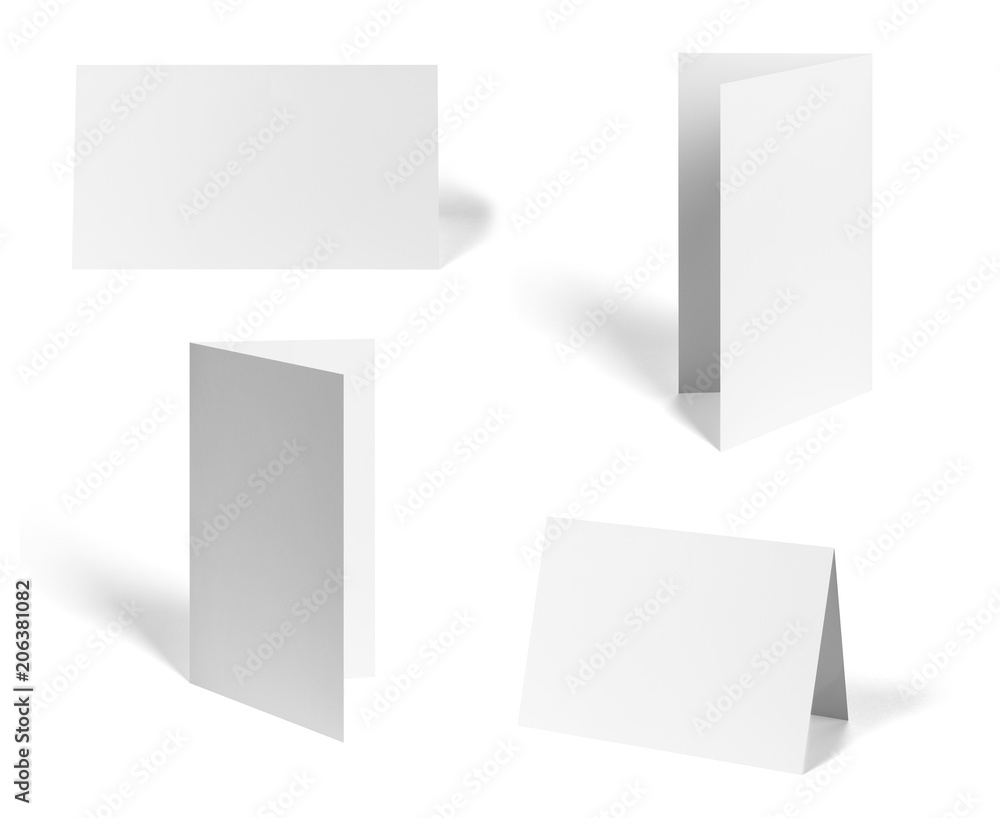 Fototapeta premium folded leaflet white blank paper template book desktop calendar