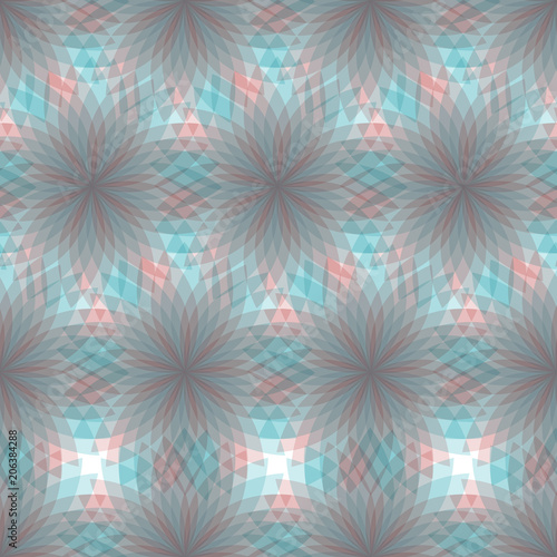 Delicate floral color pattern. Blend of pink and azure colors. Seamless pattern vector illustration.