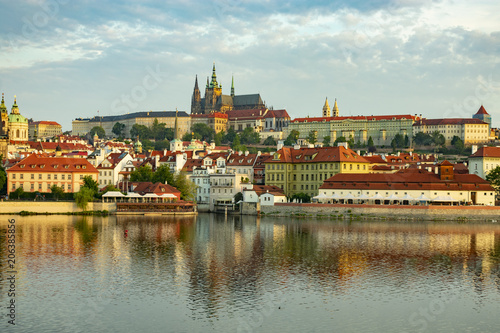 Prague, view of the historic city center, Prague Castle