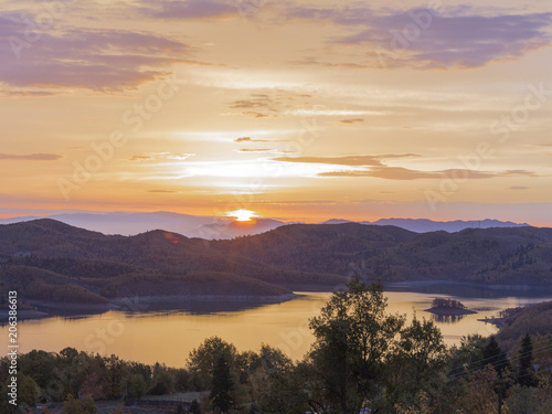 Sunrise on the lake, Greece