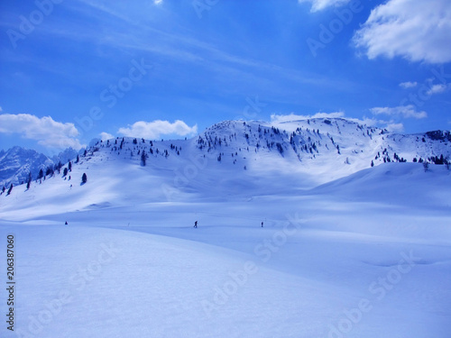 Langlauf Skiwandern einsam Schnee Schneelandschaft Südtirol