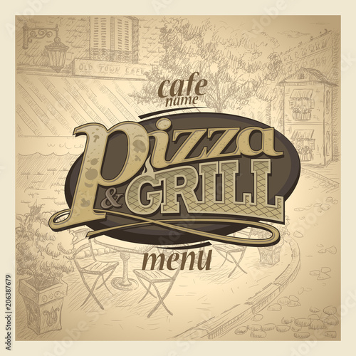 Pizza and grill menu cover