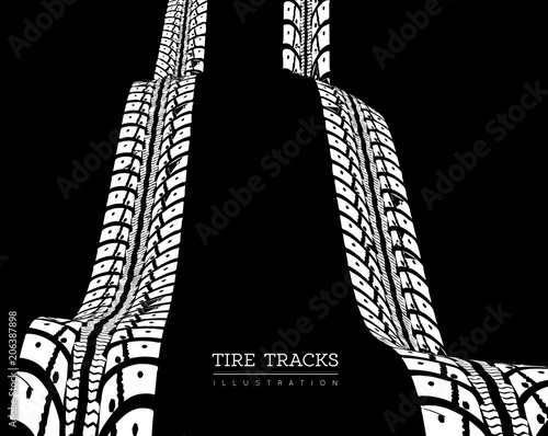 Tire tracks vector illustration