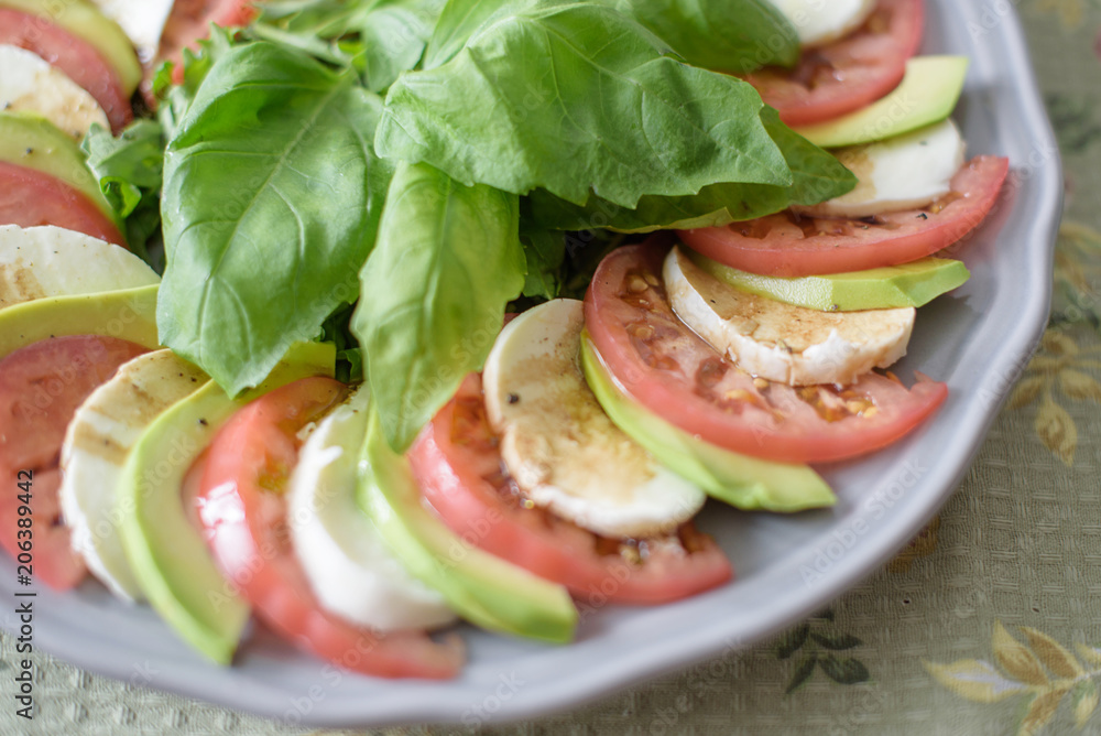 mozzarella, avocado, tomatoes mozzarella, avocado, tomatoes