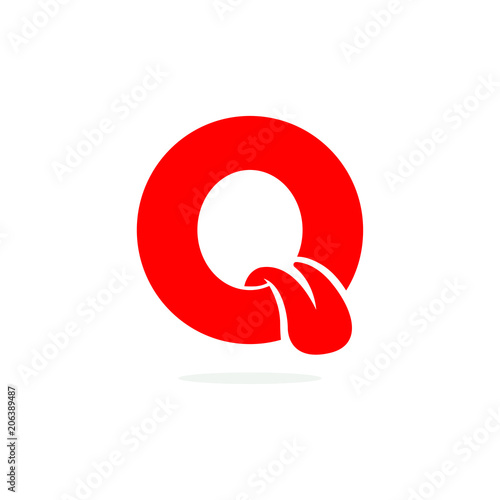 Vector Logo Q With Tongue