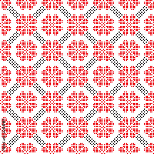 seamless embroidered national ornament vector