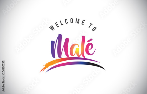 Malé Welcome To Message in Purple Vibrant Modern Colors.