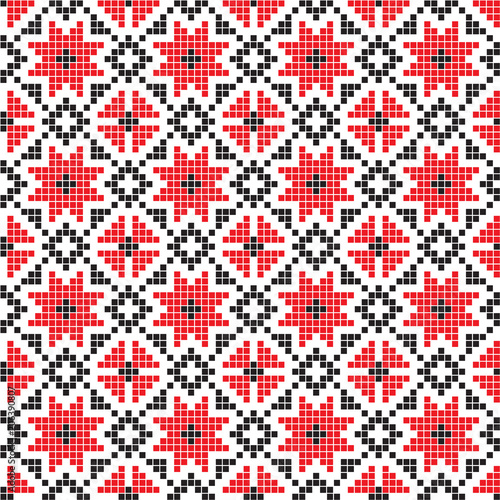seamless embroidered national ornament vector