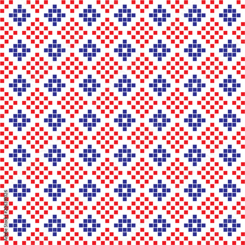 seamless embroidered national ornament vector