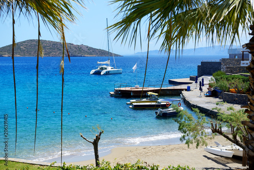 The beach at luxury hotel, Crete, Greece