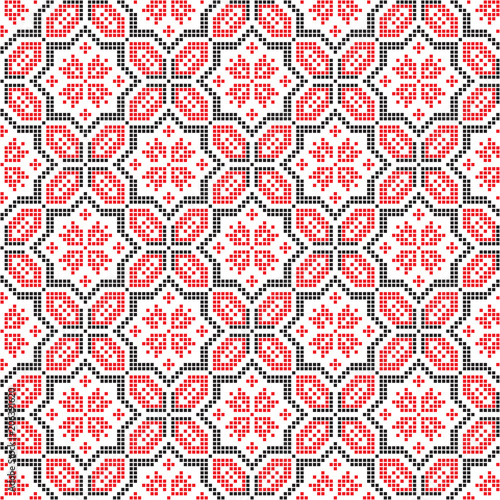 seamless embroidered national ornament vector