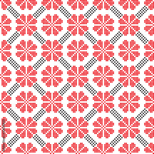 seamless embroidered national ornament vector