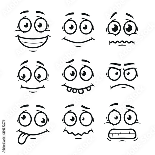 Cartoon faces set