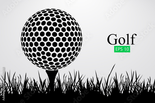 Silhouette of a golf ball. Vector illustration