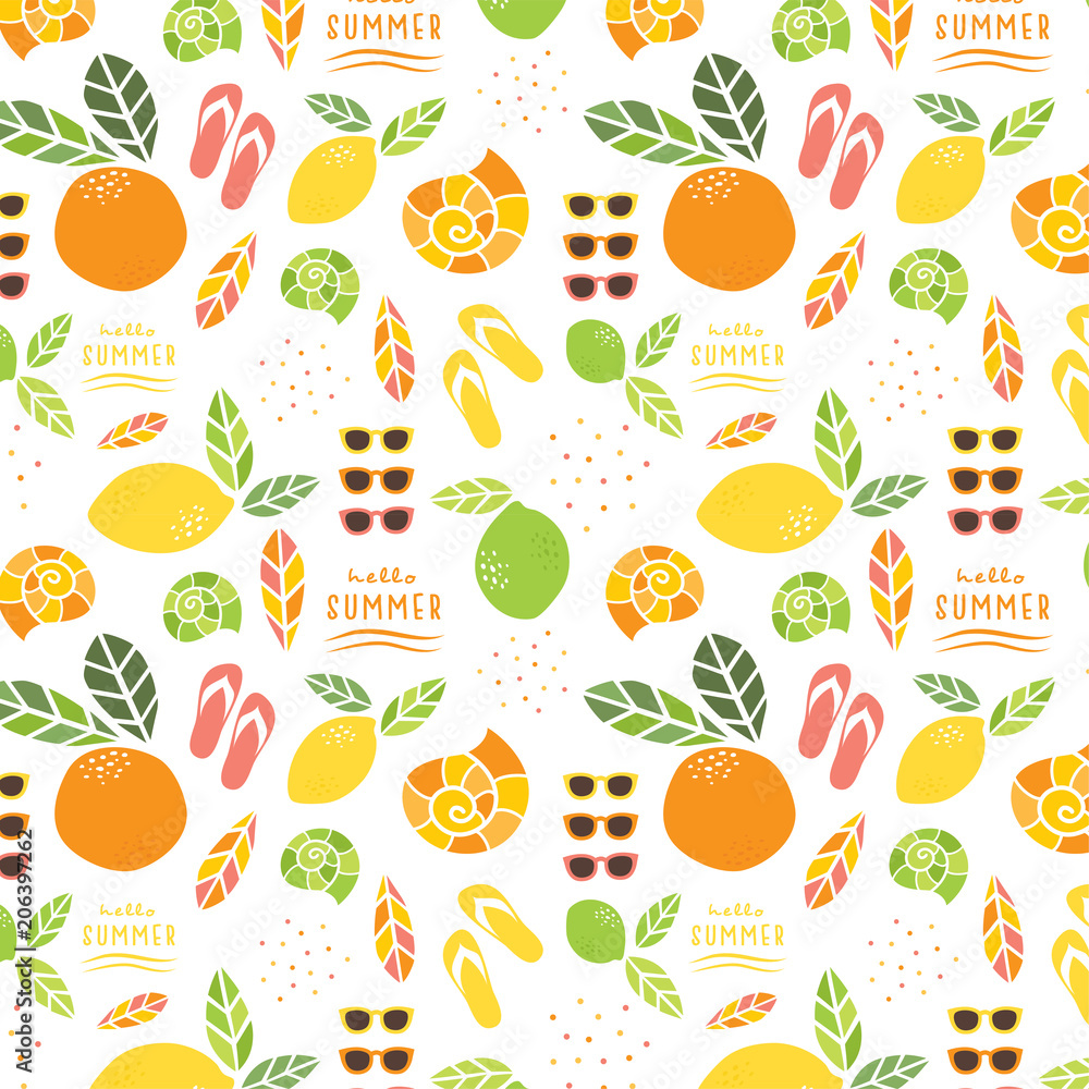 Hello summer vector pattern Hello summer vector pattern