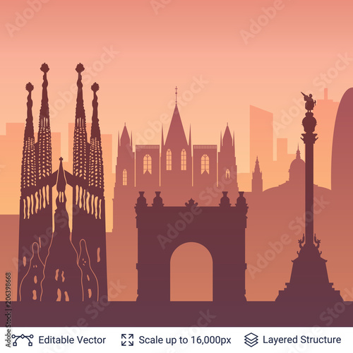 Barcelona famous city scape.