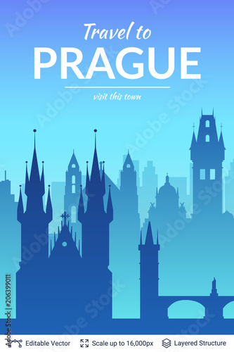Prague famous city scape.