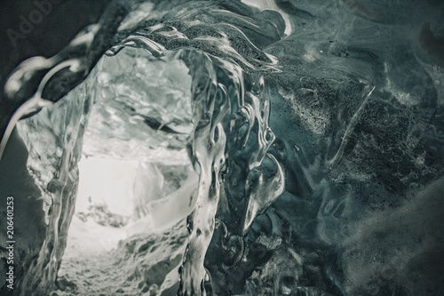 Ice cave closeup in Iceland