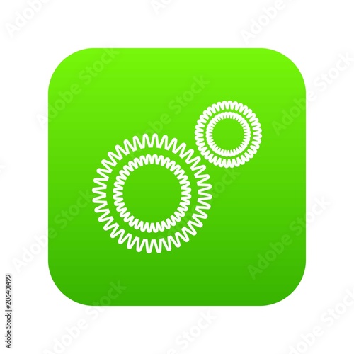 Mildew virus icon green vector isolated on white background