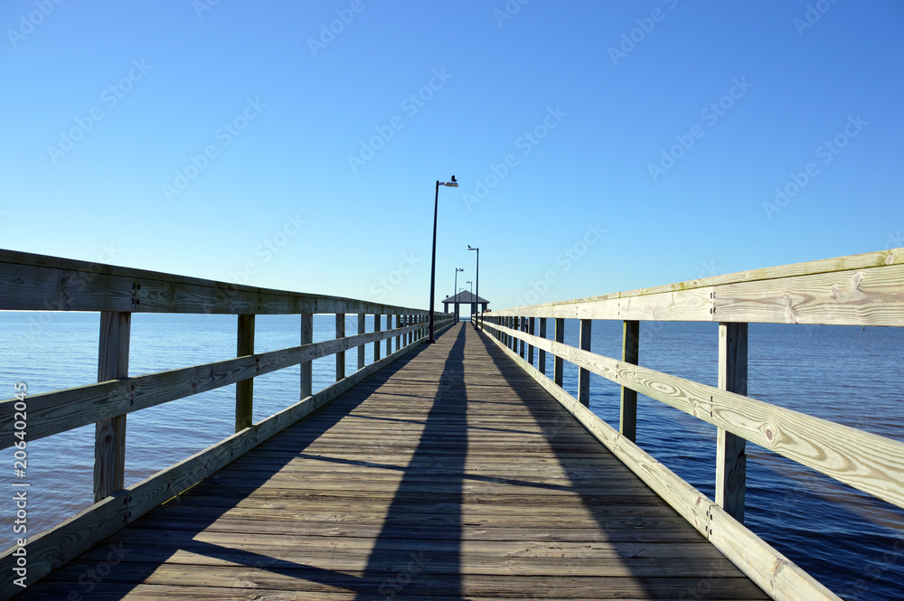 Pier to cloudless sky (2)