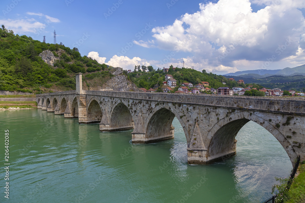 Old Stone Bridge on the Drina river in Visegrad