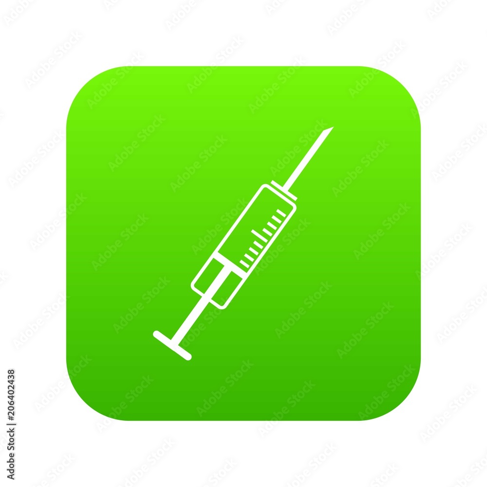 Syringe icon digital green for any design isolated on white vector illustration Syringe icon digital green for any design isolated on white vector illustration