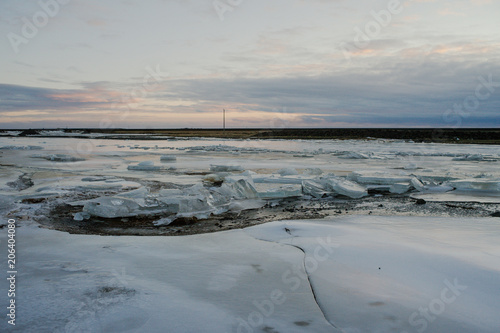 A frozen lake in Iceland