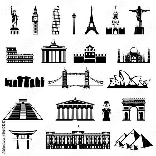 Wallpaper Mural Countries of the world silhouette