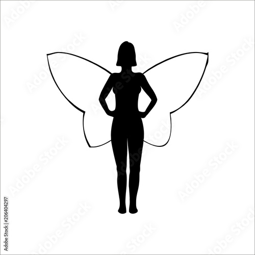 Woman Butterfly icon. Vector Illustration