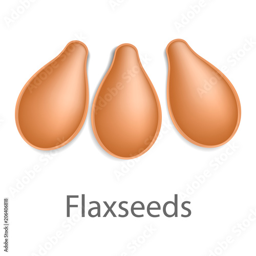 Flaxseeds mockup. Realistic illustration of flaxseeds vector mockup for web design isolated on white background