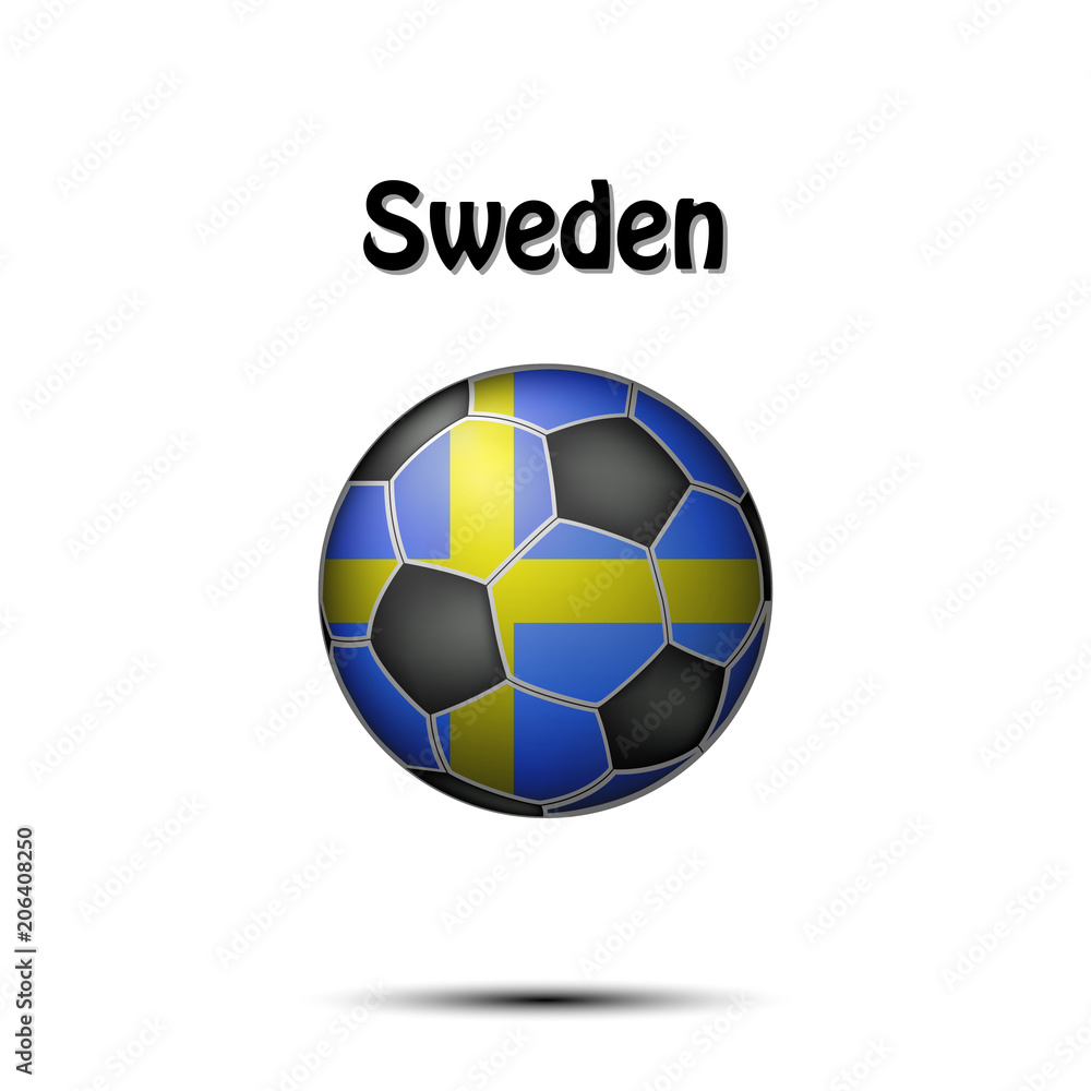 Flag of Sweden in the form of a soccer ball