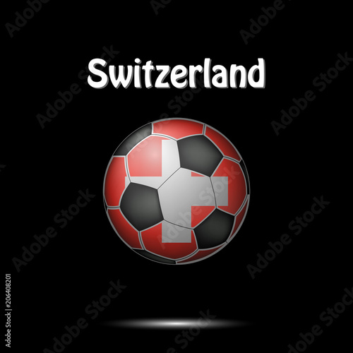 Flag of Switzerland in the form of a soccer ball