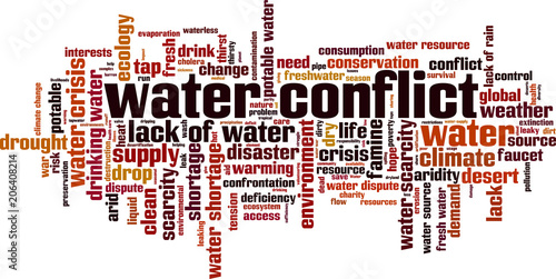 Water conflict word cloud