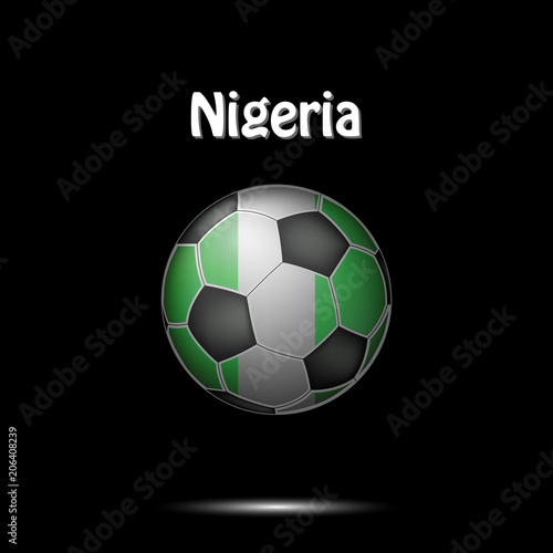 Flag of Nigeria in the form of a soccer ball