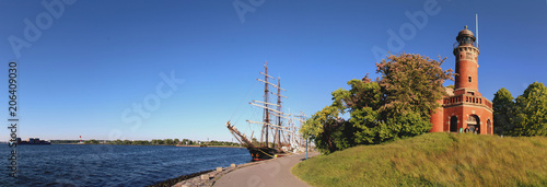 Bild auf Leinwand Kiel-Holtenau Leuchtturm Panorama