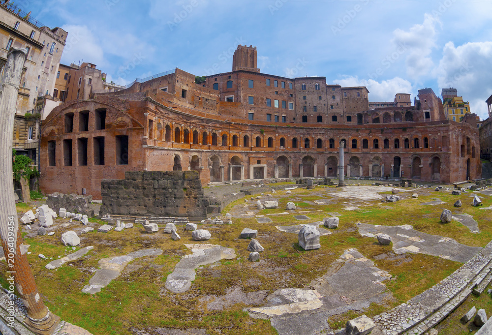 Fisheye perspective on the Trajan's Forum, Rome