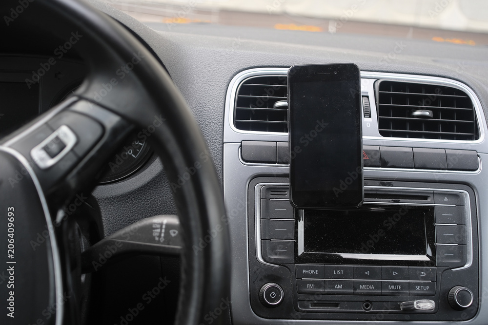 Way finder on a car dashboard Way finder on a car dashboard