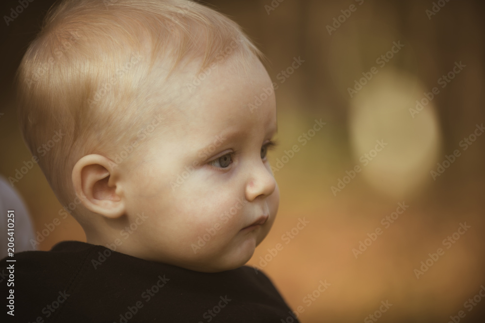 Cute boy with blond hair and blue eyes, copy space Cute boy with blond hair and blue eyes, copy space