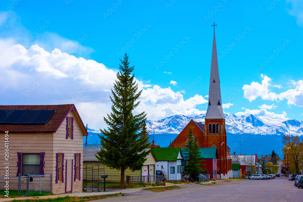 Leadville Colorado Victorian Church - obrazy, fototapety, plakaty 