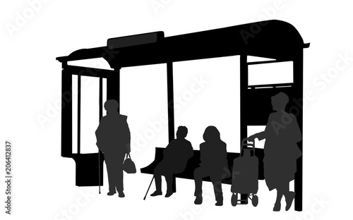 Passengers at bus station