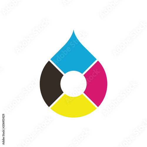 CMYK color drop logo