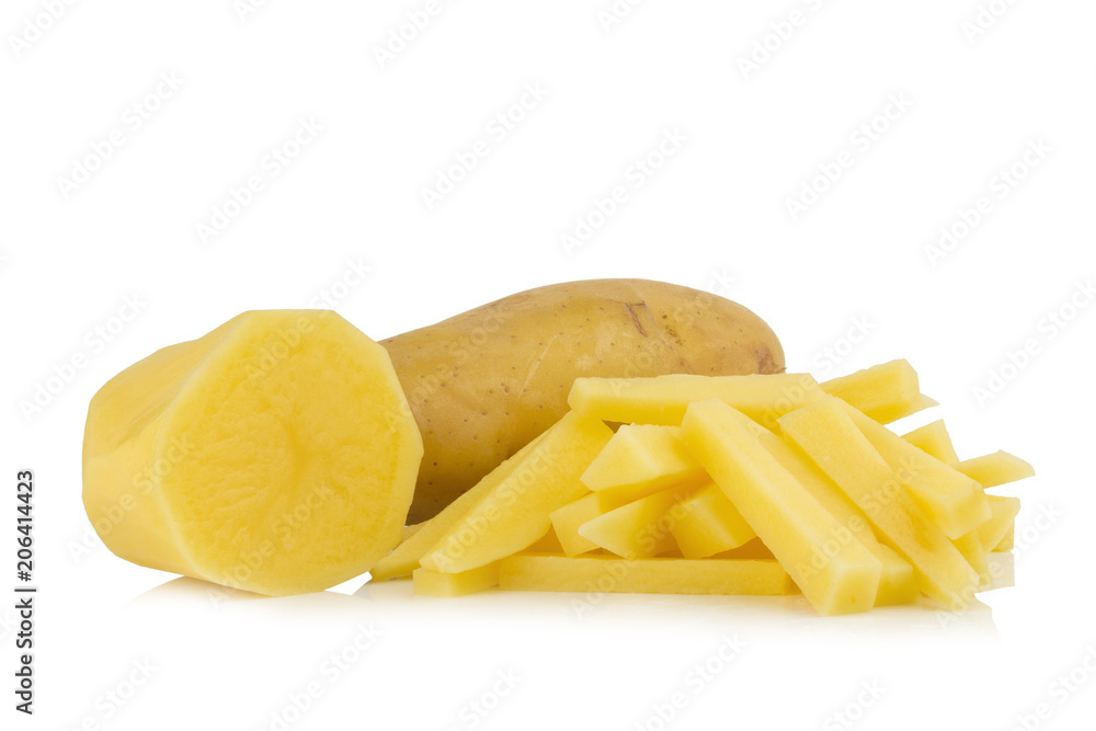 pile potato piece fresh and half potato isolated on white background pile potato piece fresh and half potato isolated on white background
