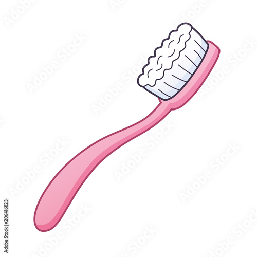 Pink toothbrush isolated.