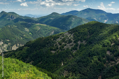 Amazing landscape of Green Hills near Krastova gora (Cross Forest) in Rhodope Mountains, Plovdiv region, Bulgaria photo