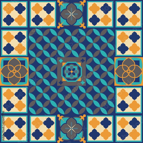 Moroccan tiles floor design vector illustration.