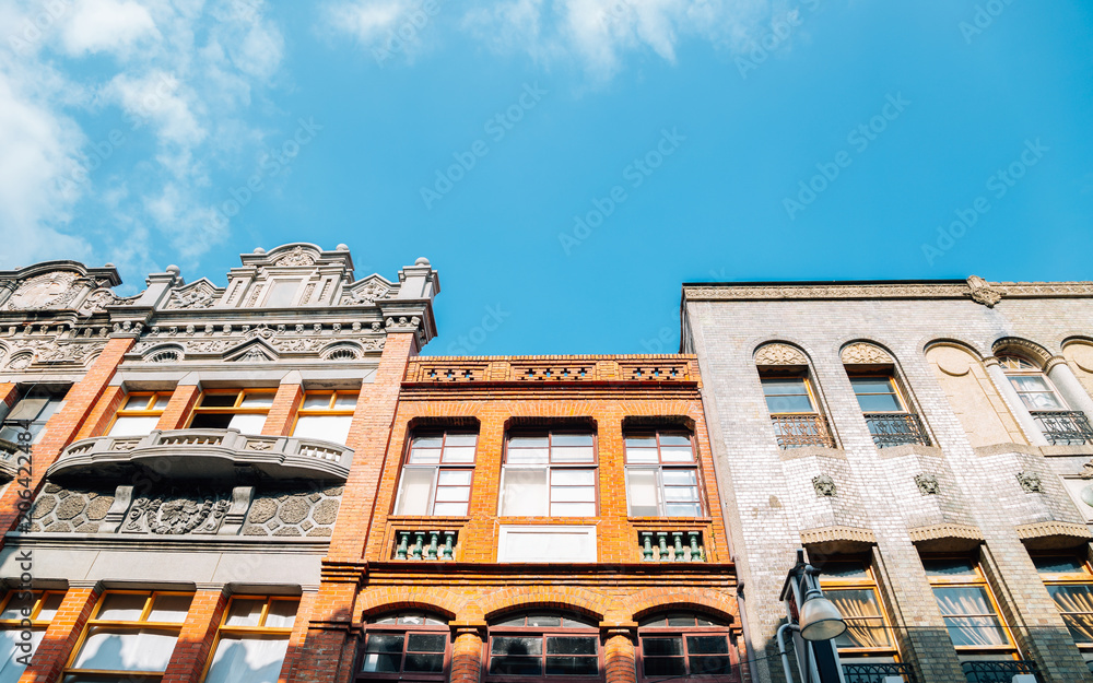 Dihua Street, old buildings in Taipei, Taiwan